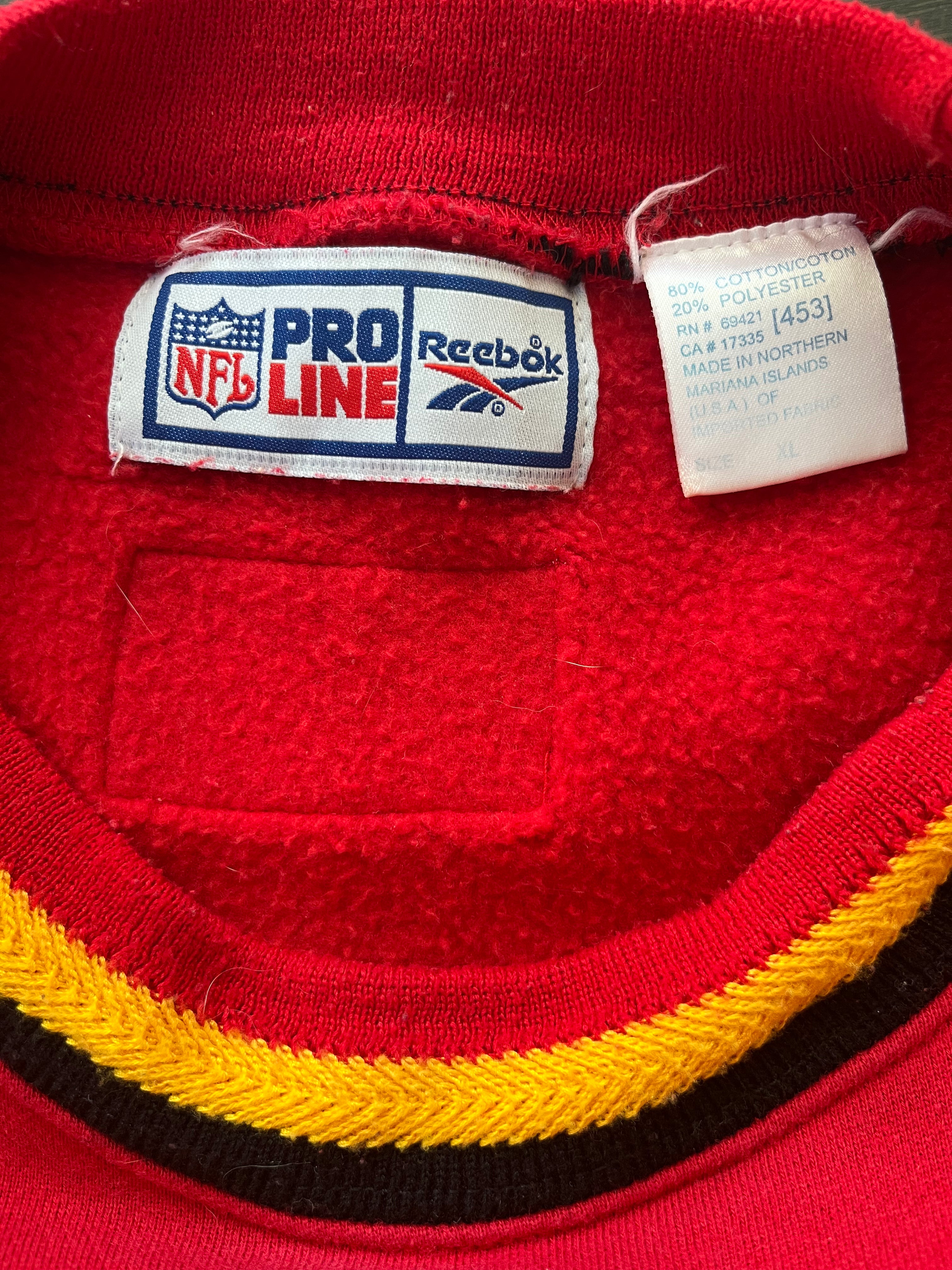 WESTSIDE STOREY VINTAGE | VINTAGE 90S PROLINE STITCHED KC CHIEFS SWEATSHIRT - RED - Westside Storey