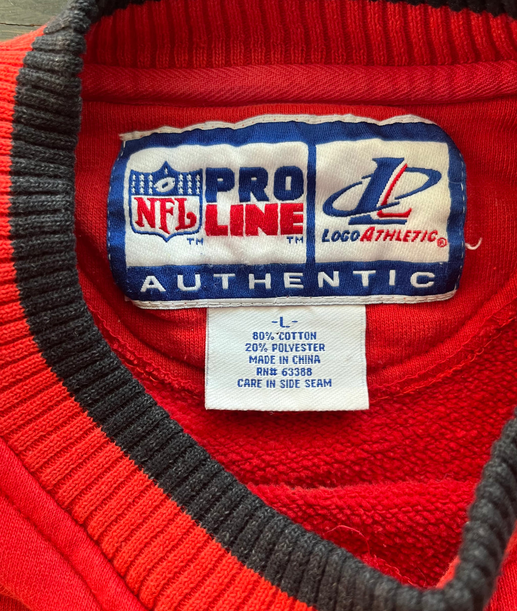 WESTSIDE STOREY VINTAGE | VINTAGE 90S PROLINE EMBROIDERED KC CHIEFS SWEATSHIRT - RED - Westside Storey