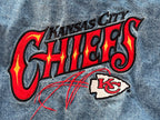 WESTSIDE STOREY VINTAGE | VINTAGE 90S PRO ELITE KC CHIEFS DENIM JACKET - Westside Storey