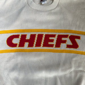 WESTSIDE STOREY VINTAGE | VINTAGE 90'S KC CHIEFS PRO ELITE SWEATER - WHITE - Westside Storey