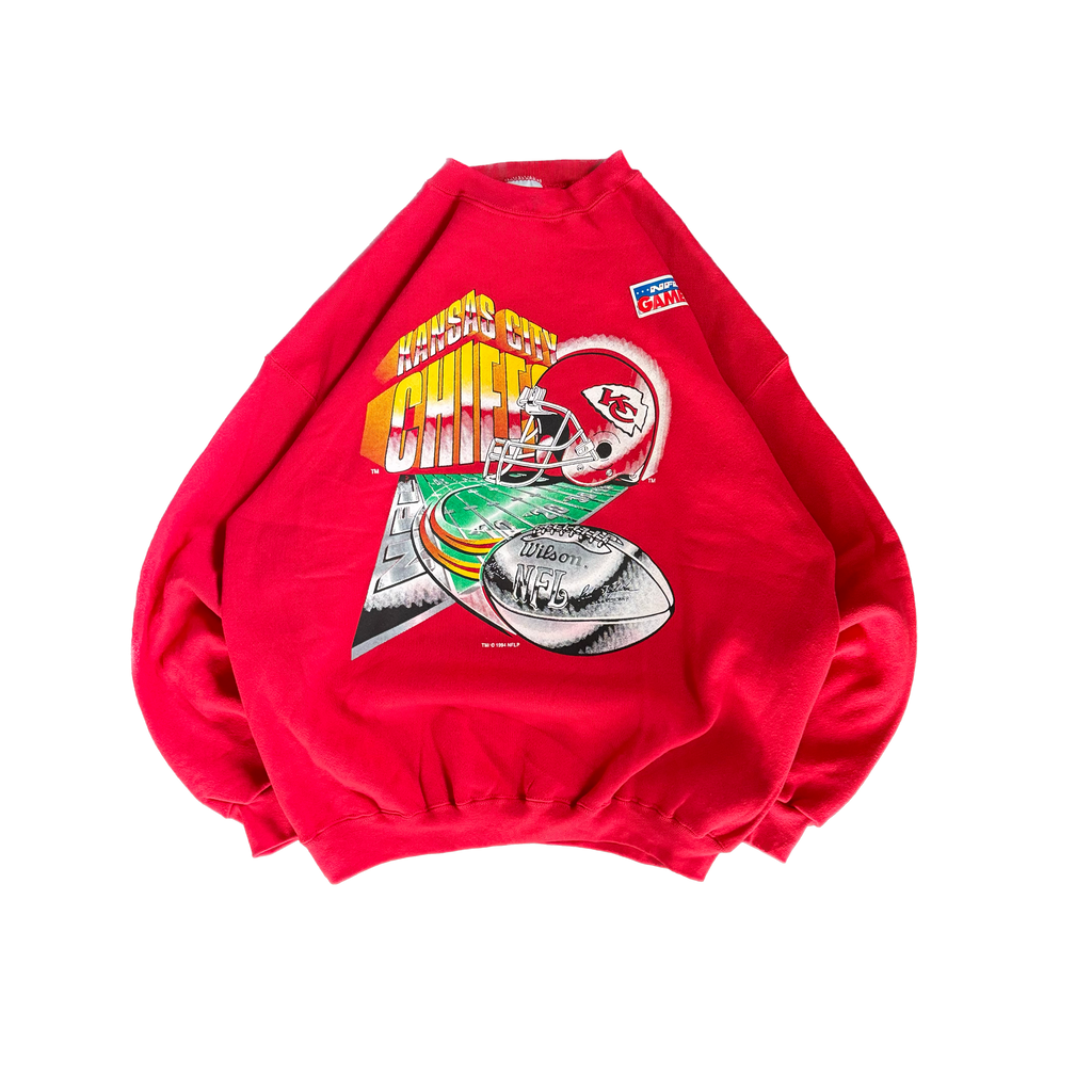 WESTSIDE STOREY VINTAGE | VINTAGE 1994 KC CHIEFS DEADSTOCK SWEATSHIRT - RED - Westside Storey