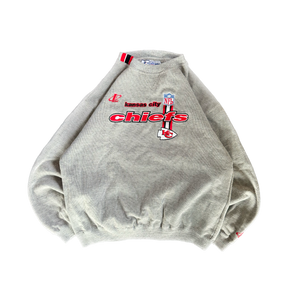 WESTSIDE STOREY VINTAGE | VINTAGE 90'S KC CHIEFS PROLINE RIBBED SWEATSHIRT - GRAY - Westside Storey