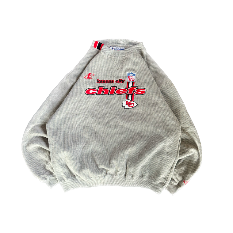 WESTSIDE STOREY VINTAGE | VINTAGE 90'S KC CHIEFS PROLINE RIBBED SWEATSHIRT - GRAY