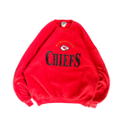 WESTSIDE STOREY VINTAGE | VINTAGE 90'S KC CHIEFS CHALK LINE STITCHED SWEATSHIRT - RED - Westside Storey