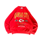 WESTSIDE STOREY VINTAGE | VINTAGE 90'S KC CHIEFS HEAVY GALT SAND SWEATSHIRT - RED - Westside Storey