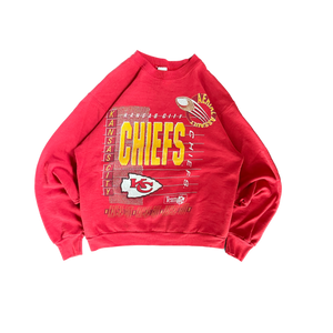 WESTSIDE STOREY VINTAGE | VINTAGE 90'S KC CHIEFS SALEM AERIAL ASSAULT SWEATSHIRT - RED - Westside Storey