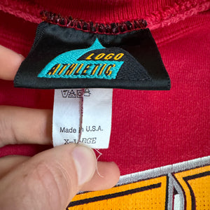 WESTSIDE STOREY VINTAGE | VINTAGE 90'S KC CHIEFS LOGO ATHLETIC SPARKLE SWEATSHIRT - RED - Westside Storey