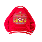 WESTSIDE STOREY VINTAGE | VINTAGE 90'S KC CHIEFS LOGO ATHLETIC RIBBED COLLAR SWEATSHIRT - RED - Westside Storey