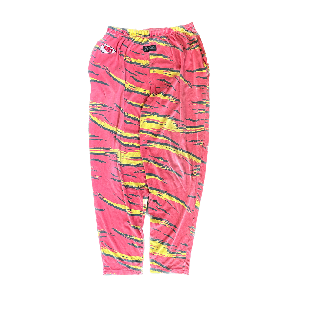 WESTSIDE STOREY VINTAGE | VINTAGE 90'S KC CHIEFS TIGER STRIPE PANTS - RED - Westside Storey