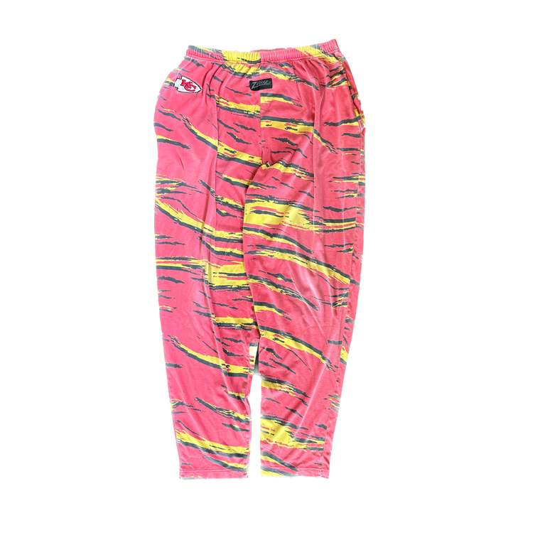 WESTSIDE STOREY VINTAGE | VINTAGE 90'S KC CHIEFS TIGER STRIPE PANTS - RED