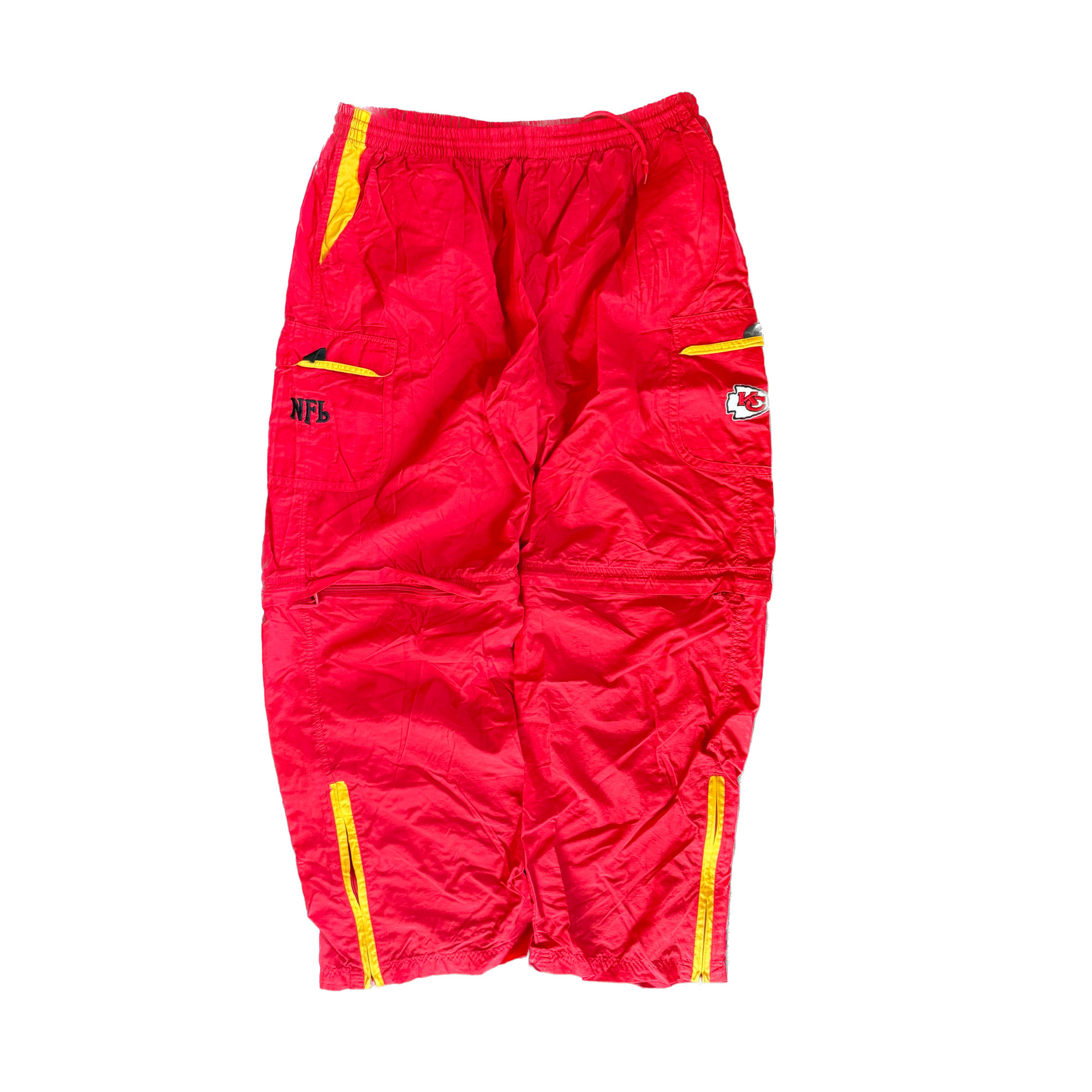 WESTSIDE STOREY VINTAGE | Y2K NYLON CARGO KC CHIEFS PANTS - RED - Westside Storey