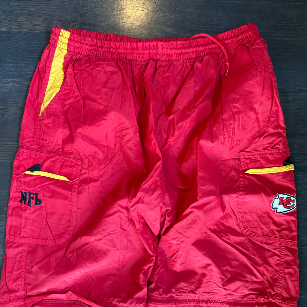 WESTSIDE STOREY VINTAGE | Y2K NYLON CARGO KC CHIEFS PANTS - RED - Westside Storey