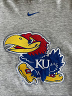 WESTSIDE STOREY VINTAGE | VINTAGE 90S NIKE MIDDLE SWOOSH JAYHAWKS KU HOODIE - GREY - Westside Storey