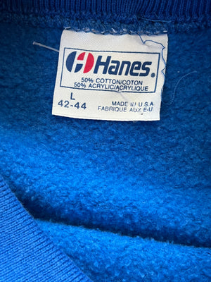 WESTSIDE STOREY VINTAGE | VINTAGE 90S BLOCK K JAYHAWKS KU COLLARED SWEATSHIRT- BLUE - Westside Storey