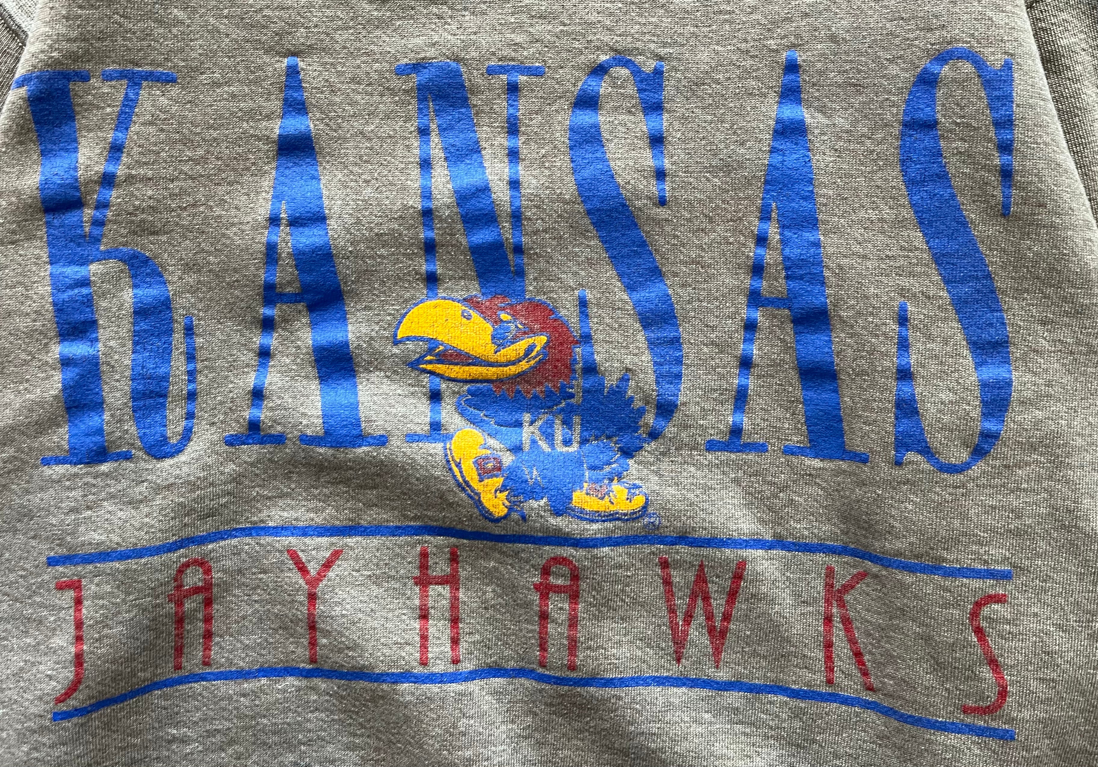 WESTSIDE STOREY VINTAGE | VINTAGE 90S RUSSELL KU JAYHAWKS SWEATSHIRT- MAUVE BROWN (AS-IS) - Westside Storey