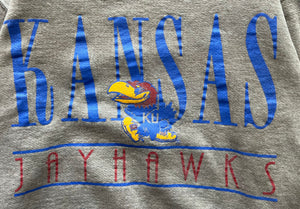 WESTSIDE STOREY VINTAGE | VINTAGE 90S RUSSELL KU JAYHAWKS SWEATSHIRT- MAUVE BROWN (AS-IS) - Westside Storey
