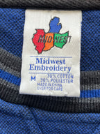 WESTSIDE STOREY VINTAGE | VINTAGE 90S KANSAS JAYHAWKS SPECKLE EMBROIDERED KU SWEATSHIRT- BLUE - Westside Storey