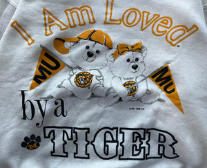 WESTSIDE STOREY VINTAGE | VINTAGE 1991 MU TIGERS TEDDY BEARS MIZZOU SWEATSHIRT- WHITE - Westside Storey