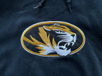 WESTSIDE STOREY VINTAGE | VINTAGE 90S MIZZOU NIKE MIDDLE SWOOSH EMBROIDERED TIGER HOODIE- BLACK/GOLD - Westside Storey