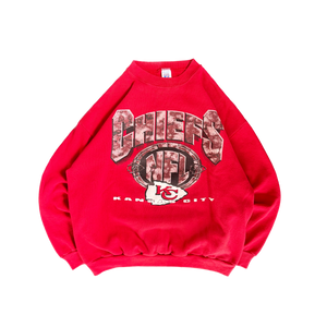 WESTSIDE STOREY VINTAGE | VINTAGE 90'S KC CHIEFS STONE FONT SWEATSHIRT - RED - Westside Storey