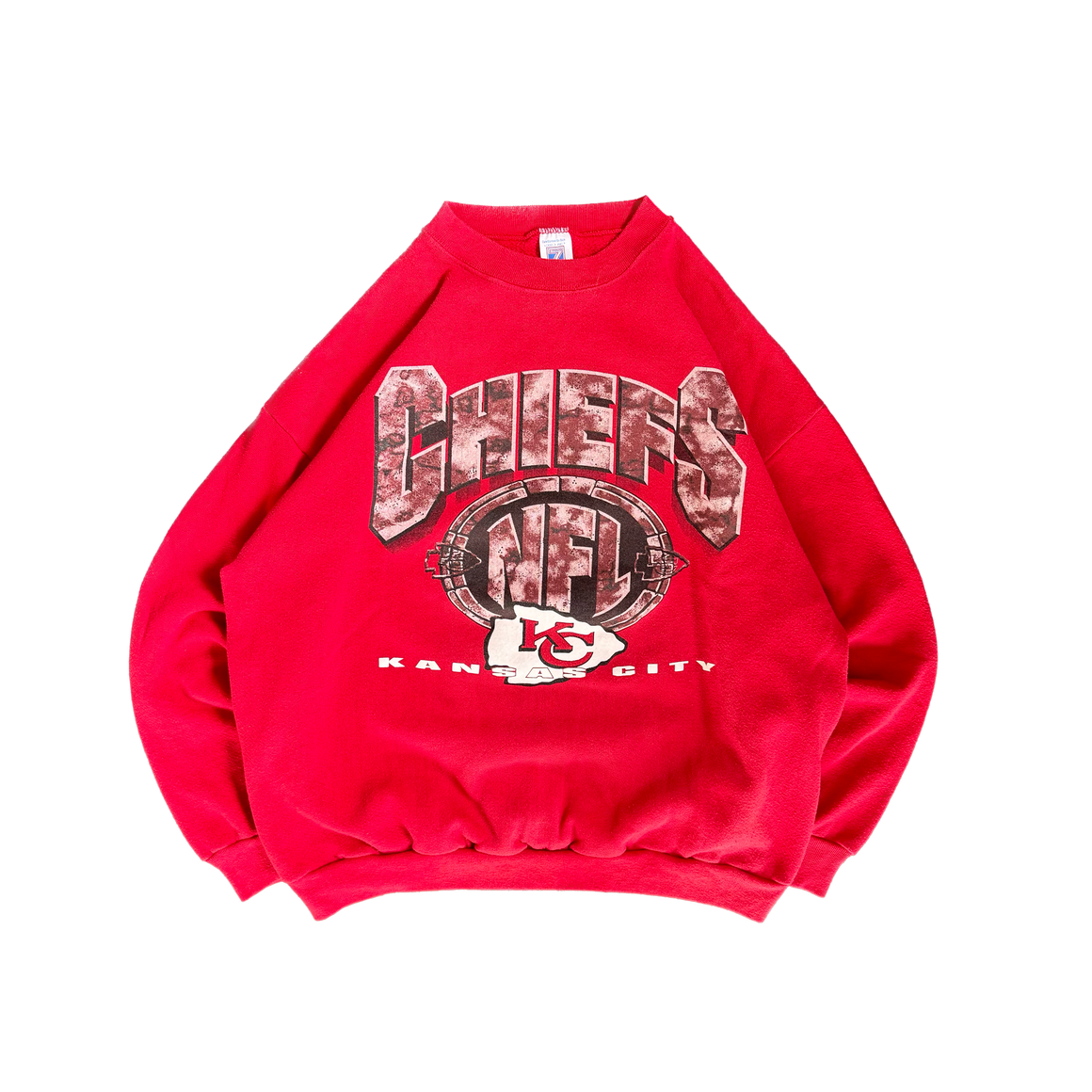 WESTSIDE STOREY VINTAGE | VINTAGE 90'S KC CHIEFS STONE FONT SWEATSHIRT - RED