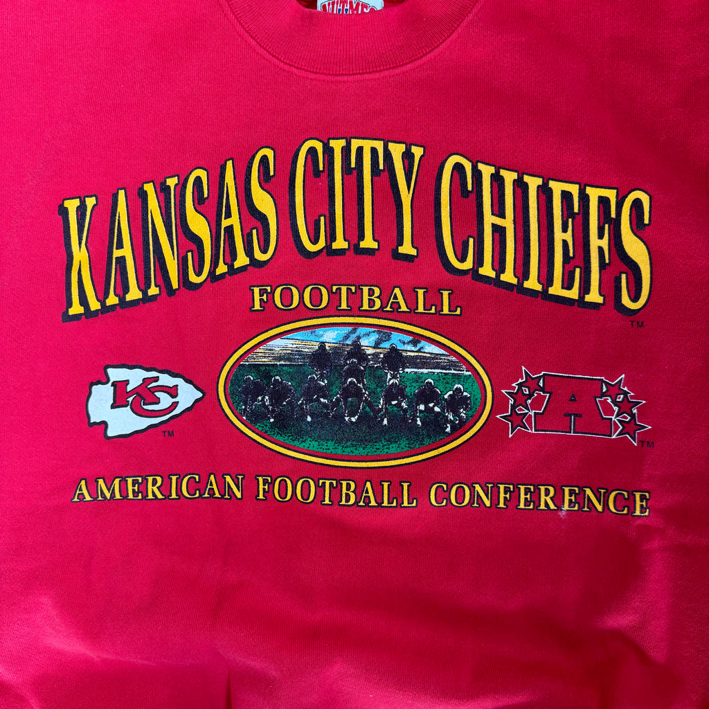 WESTSIDE STOREY VINTAGE | VINTAGE 90'S KC CHIEFS NUTMEG SWEATSHIRT - RED - Westside Storey