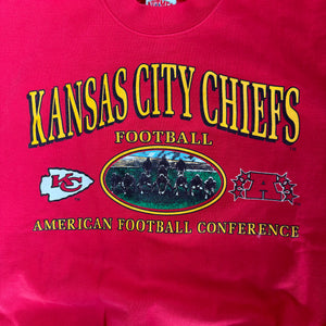 WESTSIDE STOREY VINTAGE | VINTAGE 90'S KC CHIEFS NUTMEG SWEATSHIRT - RED - Westside Storey