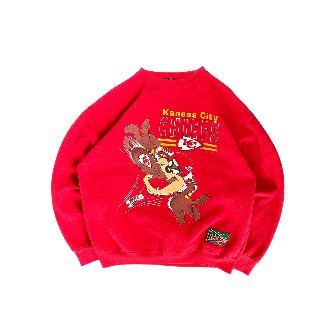 WESTSIDE STOREY VINTAGE | VINTAGE 90'S KC CHIEFS TAZ HEAVY SWEATSHIRT - RED