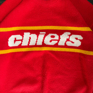 WESTSIDE STOREY VINTAGE | VINTAGE 90'S KC CHIEFS CLIFF ENGLE KNIT SWEATER - RED - Westside Storey