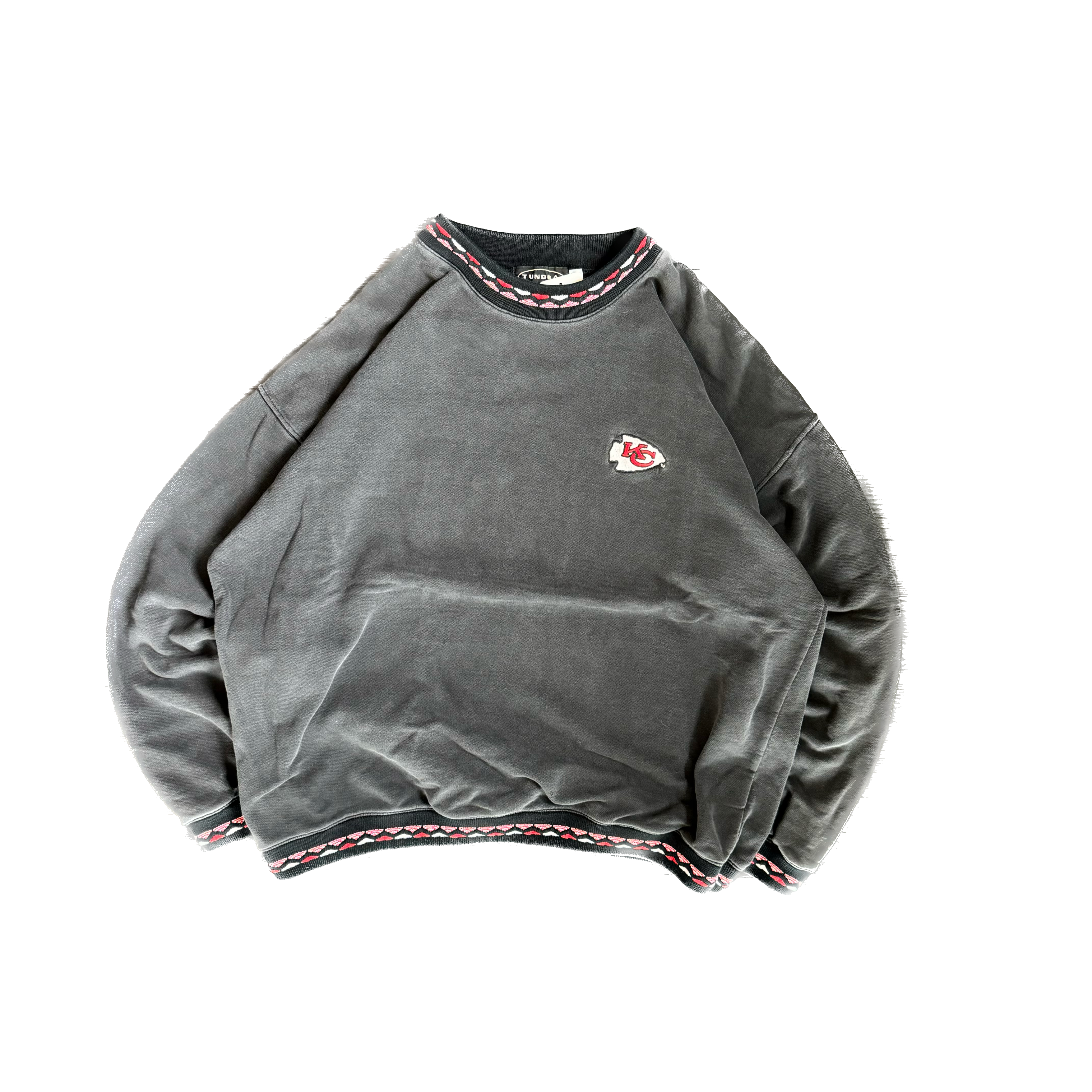 WESTSIDE STOREY VINTAGE | VINTAGE 90'S KC CHIEFS RARE TUNDRA SWEATER - BLACK - Westside Storey
