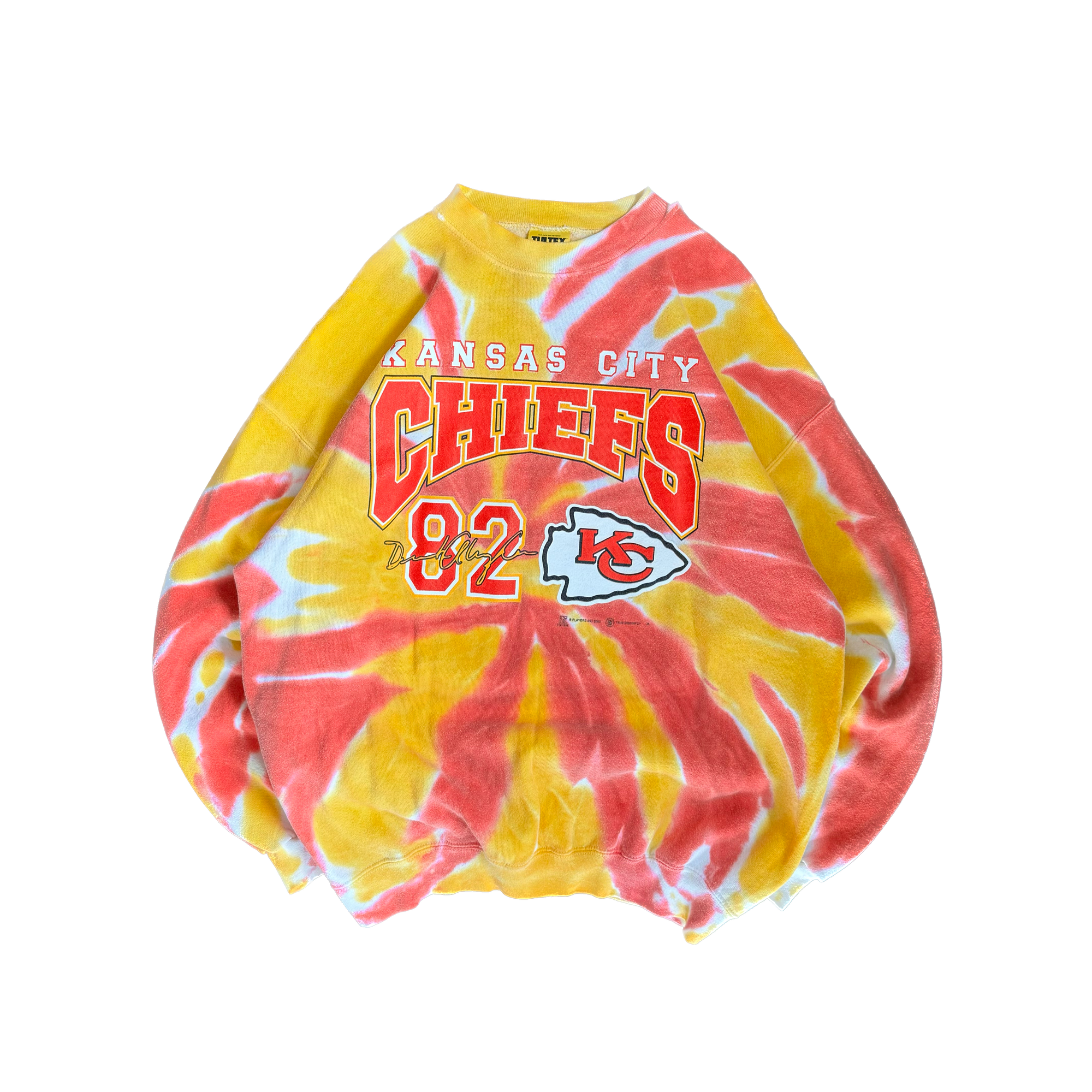 WESTSIDE STOREY VINTAGE | VINTAGE 2000'S KC CHIEFS TYE-DIE DERRICK ALEXANDER SWEATSHIRT - Westside Storey