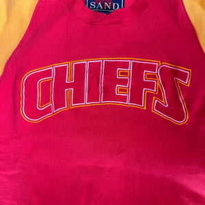 WESTSIDE STOREY VINTAGE | VINTAGE 90'S KC CHIEFS GALT SAND COLOR BLOCK SWEATSHIRT - RED - Westside Storey
