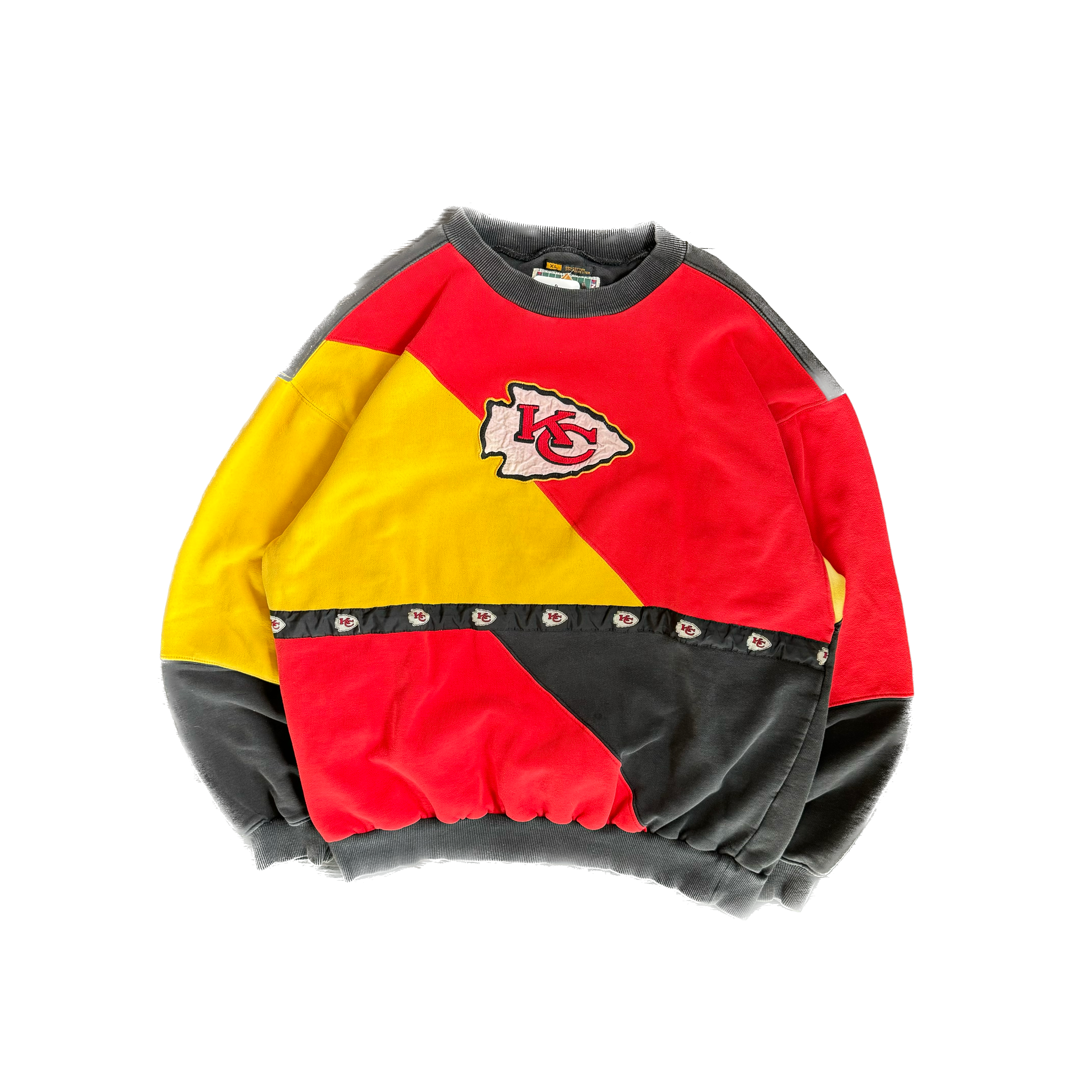WESTSIDE STOREY VINTAGE | VINTAGE 90'S KC CHIEFS CLASSIC TEAM COLLECTION COLOR BLOCK SWEATSHIRT - RED - Westside Storey