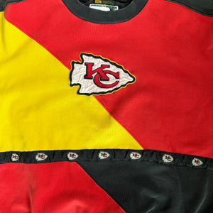 WESTSIDE STOREY VINTAGE | VINTAGE 90'S KC CHIEFS CLASSIC TEAM COLLECTION COLOR BLOCK SWEATSHIRT - RED - Westside Storey