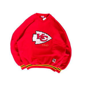 WESTSIDE STOREY VINTAGE | VINTAGE 90'S KC CHIEFS LEGENDS NFL FITNESS CLEAN SWEATSHIRT - RED - Westside Storey