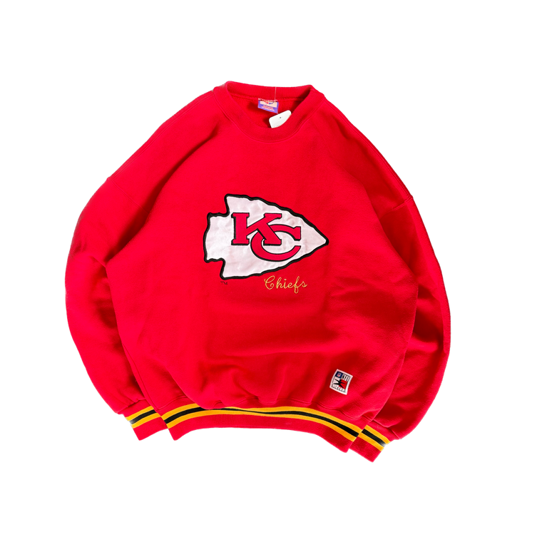 WESTSIDE STOREY VINTAGE | VINTAGE 90'S KC CHIEFS LEGENDS NFL FITNESS CLEAN SWEATSHIRT - RED