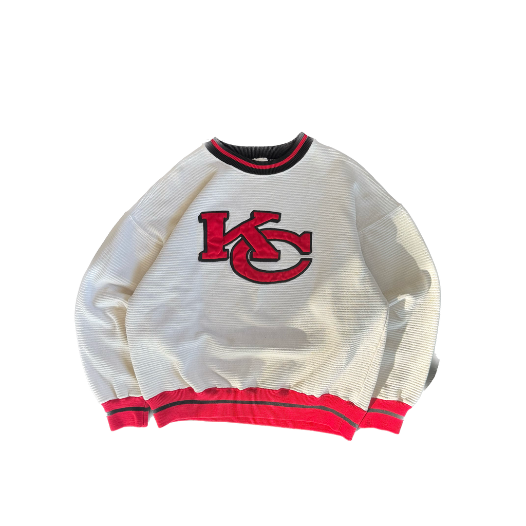 WESTSIDE STOREY VINTAGE | VINTAGE 90'S KC CHIEFS LEGENDS DETAILED SWEATSHIRT *SOME MARKS - WHITE - Westside Storey
