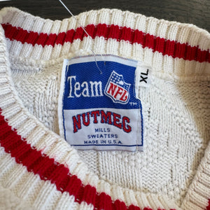 WESTSIDE STOREY VINTAGE | VINTAGE 90'S KC CHIEFS NUTMEG CABLE KNIT SWEATER - WHITE - Westside Storey