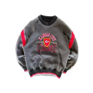 WESTSIDE STOREY VINTAGE | VINTAGE 90'S KC CHIEFS THE GAME HEAVY DETAILED SWEATSHIRT - BLACK - Westside Storey