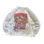 WESTSIDE STOREY VINTAGE | VINTAGE 90'S KC CHIEFS AFC WEST CHAMPS CARICATURE SWEATSHIRT - GRAY - Westside Storey