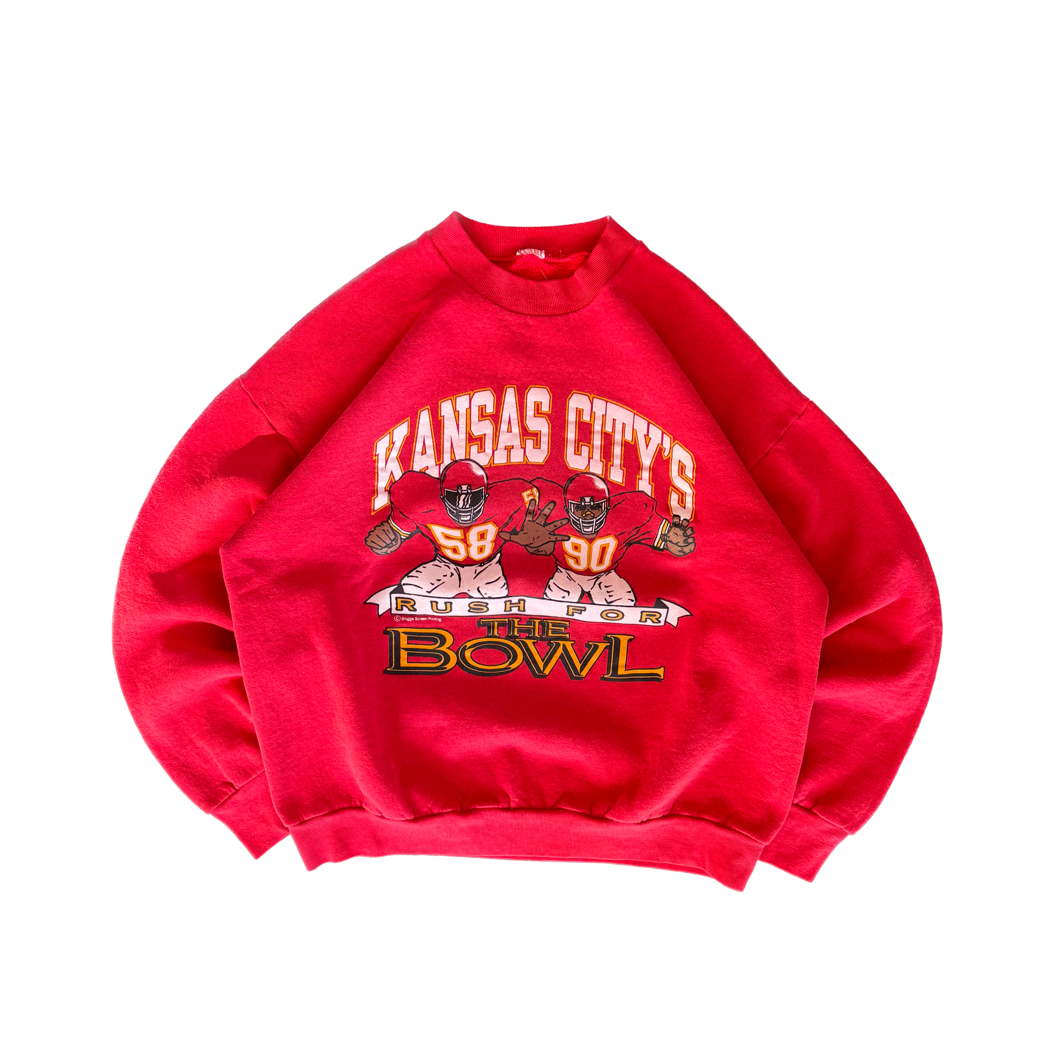 WESTSIDE STOREY VINTAGE | VINTAGE 90'S KC CHIEFS RUSH HOUR DERRICK THOMAS/NEIL SMITH SWEATSHIRT - RED - Westside Storey