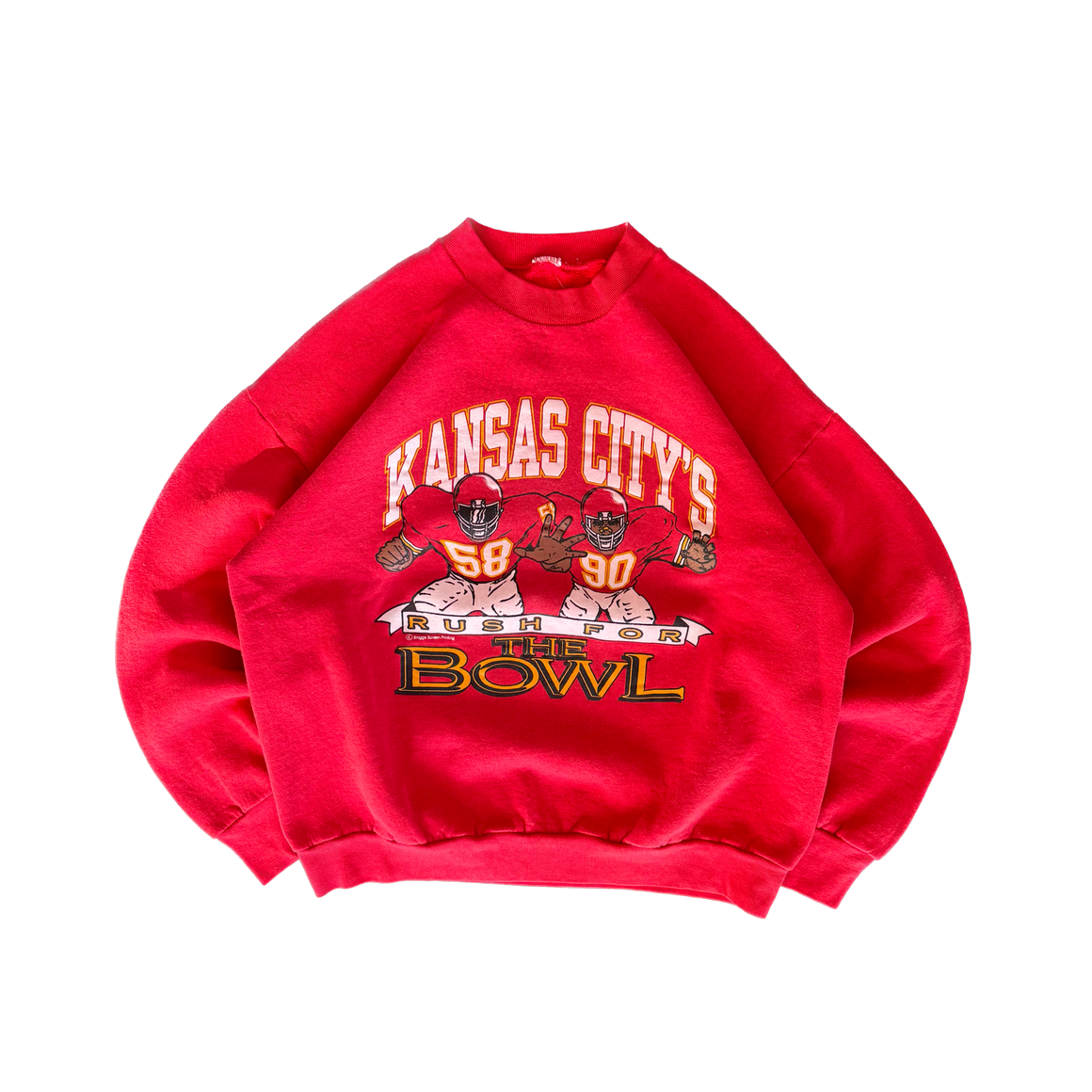 WESTSIDE STOREY VINTAGE | VINTAGE 90'S KC CHIEFS RUSH HOUR DERRICK THOMAS/NEIL SMITH SWEATSHIRT - RED