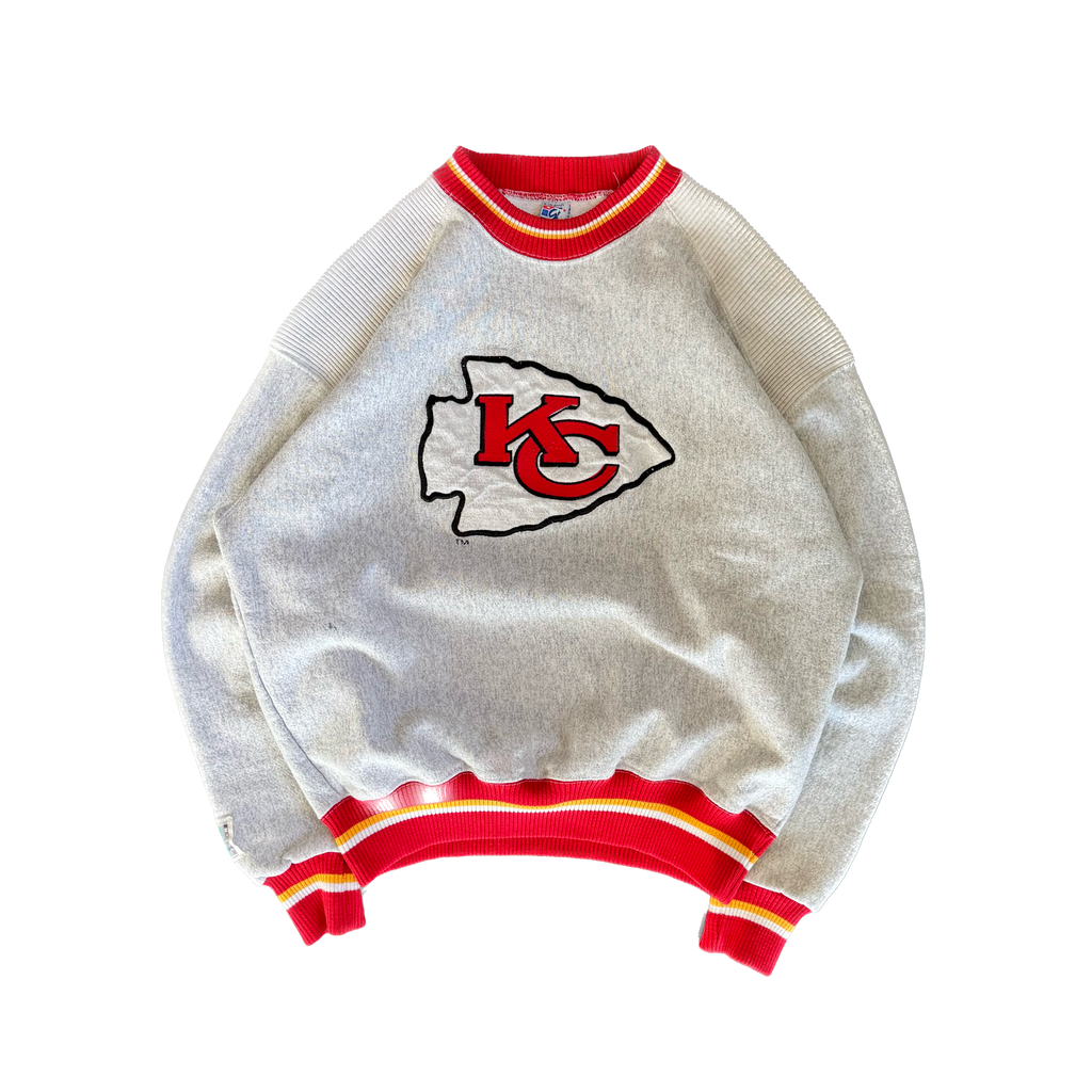 WESTSIDE STOREY VINTAGE | VINTAGE 90'S KC CHIEFS THE GAME DETAILED HEAVY SWEATSHIRT - GRAY - Westside Storey