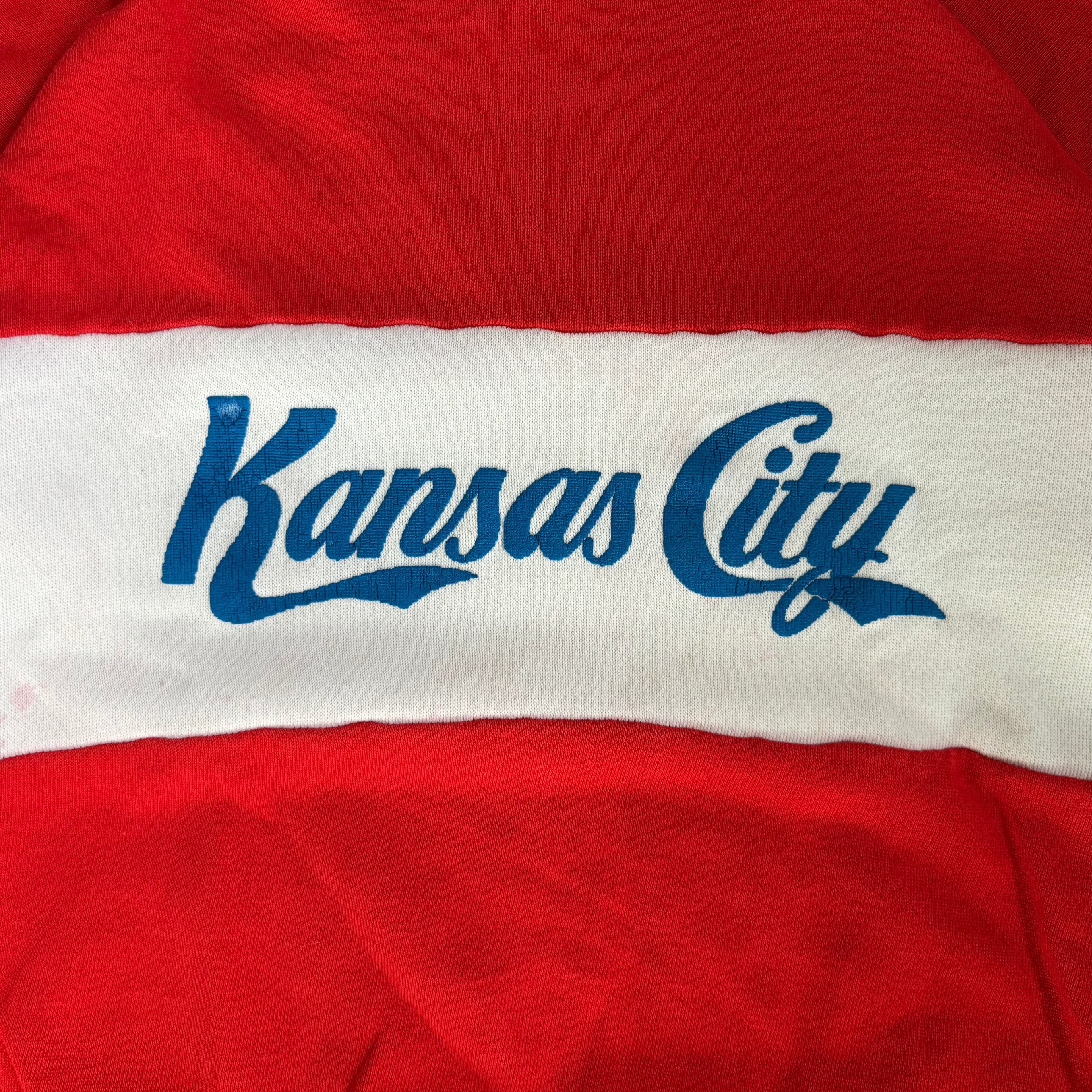 WESTSIDE STOREY VINTAGE | VINTAGE 80'S KC SWEATSHIRT - RED/WHITE - Westside Storey