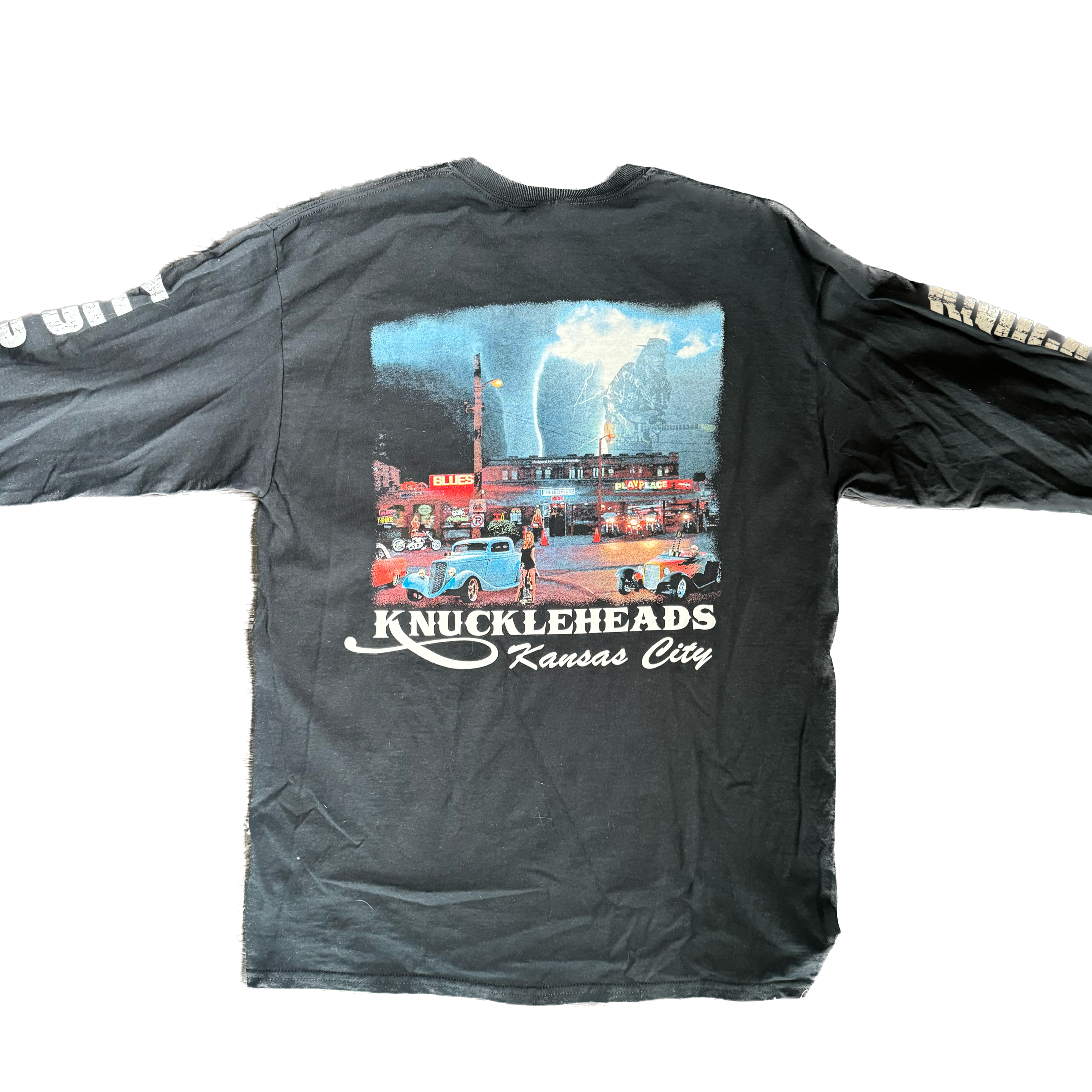 WESTSIDE STOREY VINTAGE |  KNUCKLEHEADS SALOON LONG SLEEVE - BLACK - Westside Storey