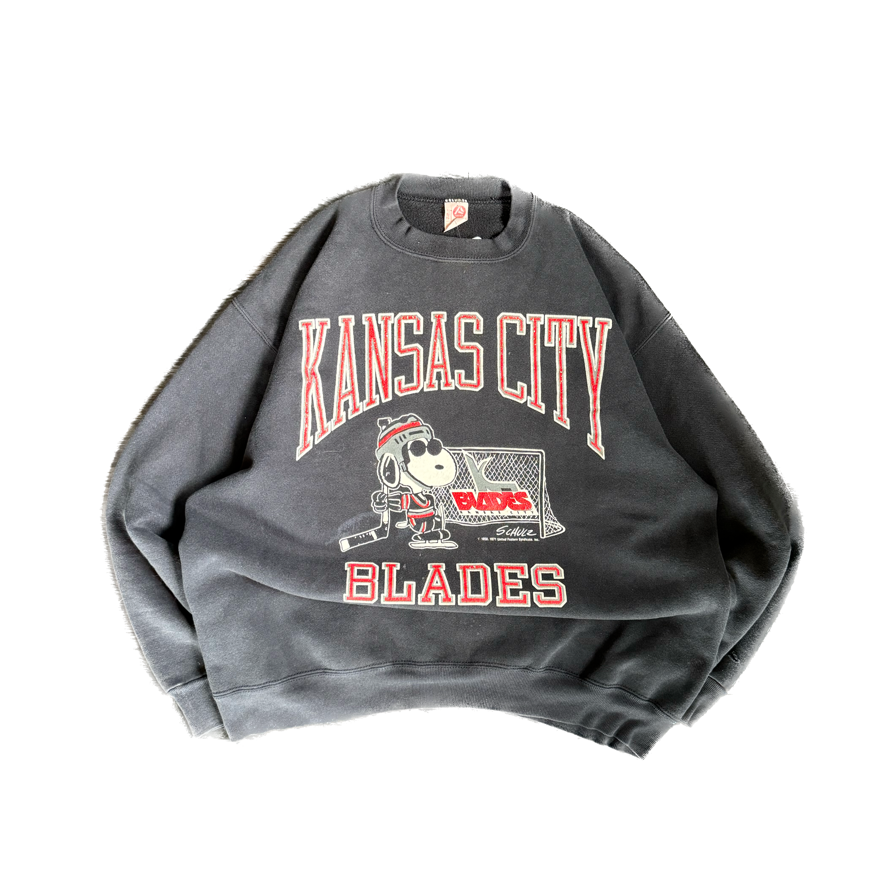 WESTSIDE STOREY VINTAGE | VINTAGE 80'S KC BLADES SNOOPY SWEATSHIRT - BLACK - Westside Storey