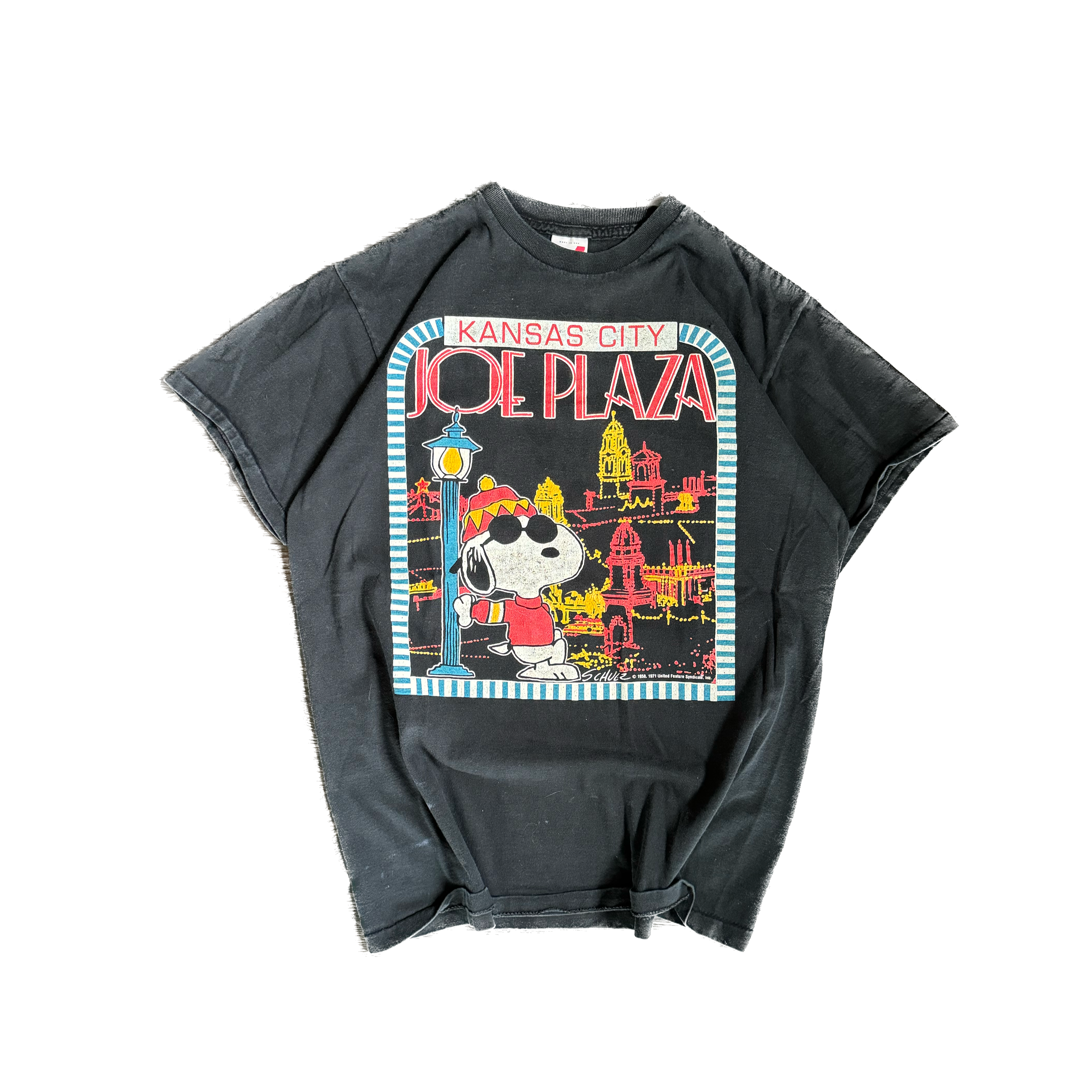 WESTSIDE STOREY VINTAGE | VINTAGE 90'S KC PLAZA CHIEFS SNOOPY T-SHIRT - BLACK - Westside Storey
