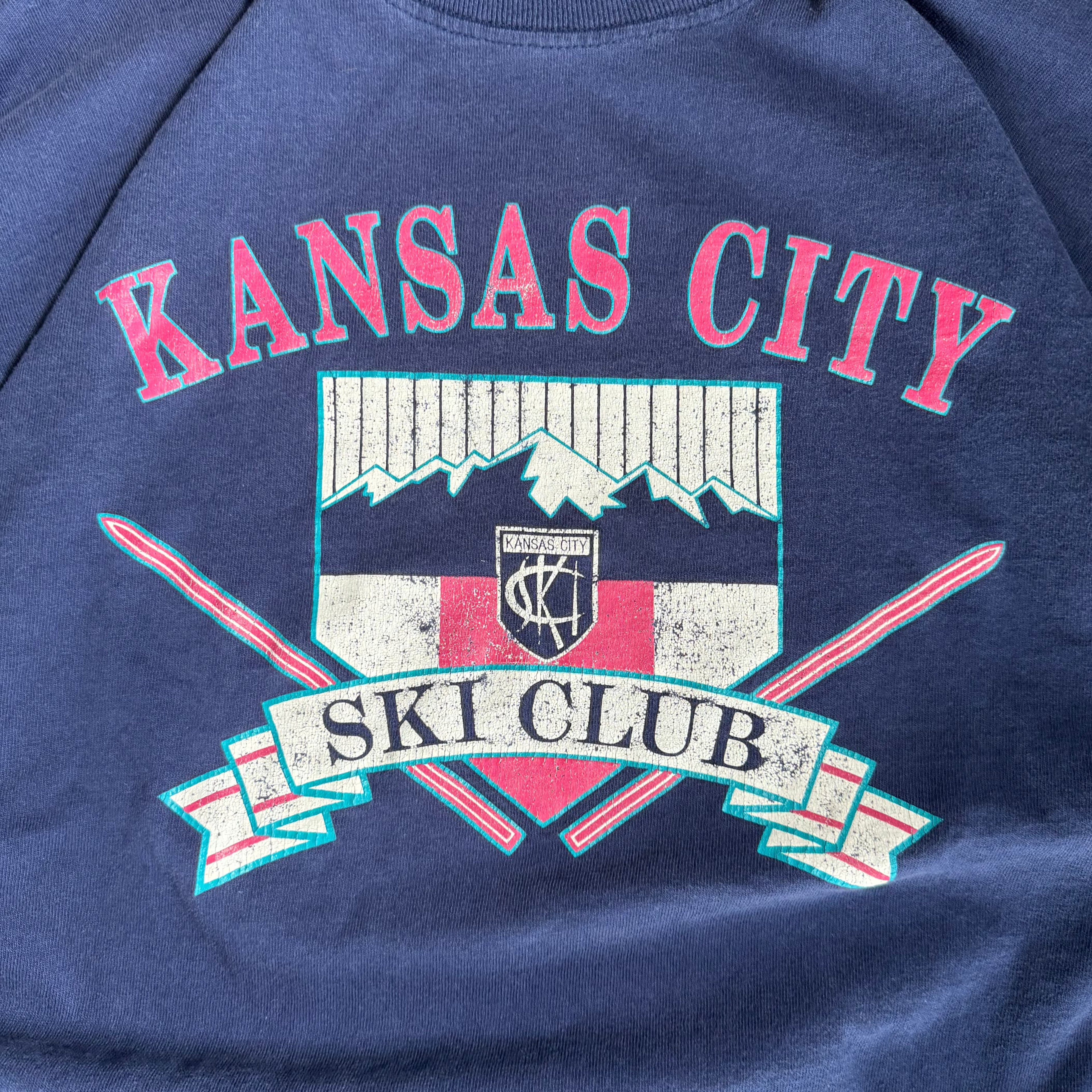 WESTSIDE STOREY VINTAGE | VINTAGE 90'S SKI KC CLUB LONG SLEEVE T-SHIRT - BLUE - Westside Storey