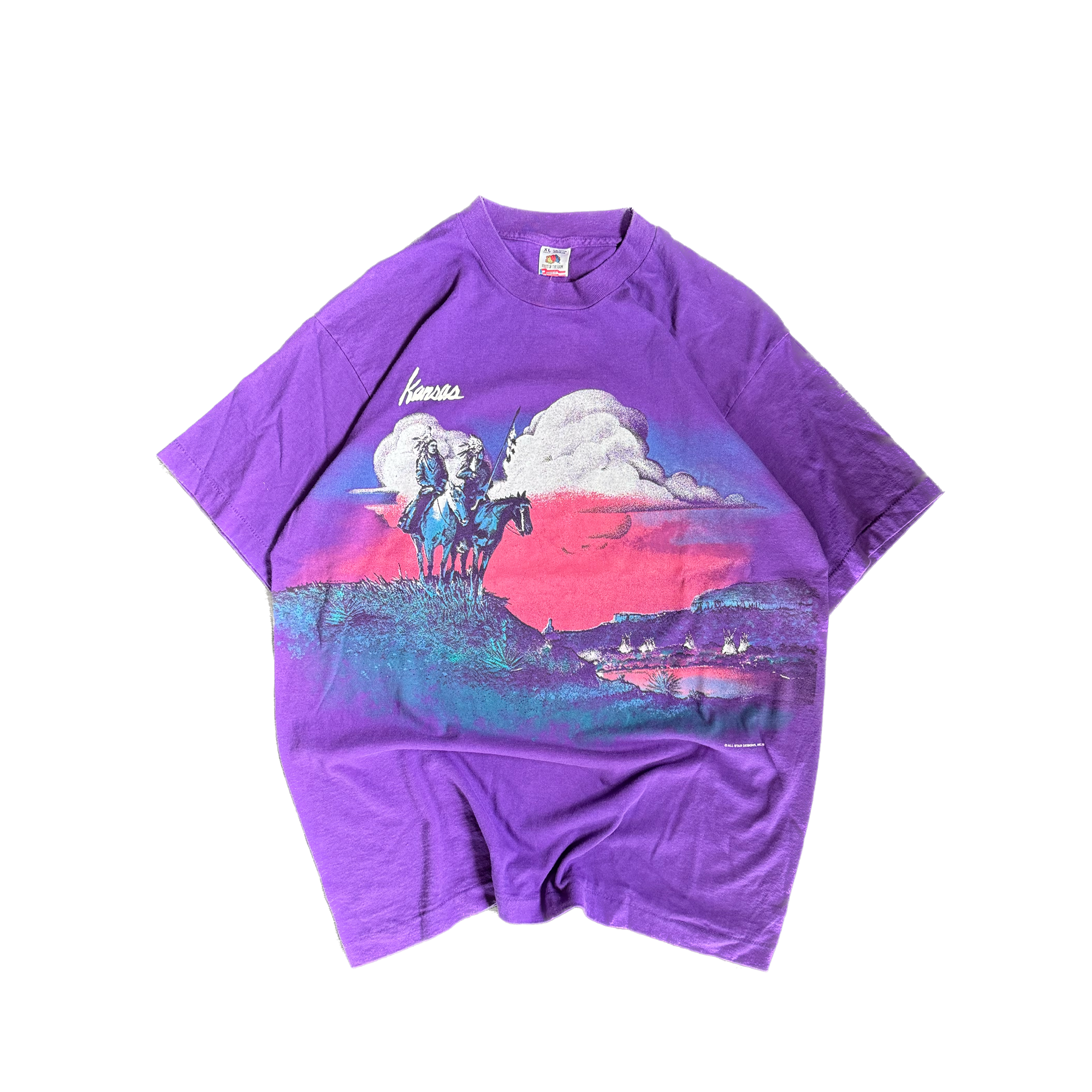 WESTSIDE STOREY VINTAGE |VINTAGE 90'S AOP KANSAS SHIRT- PURPLE - Westside Storey