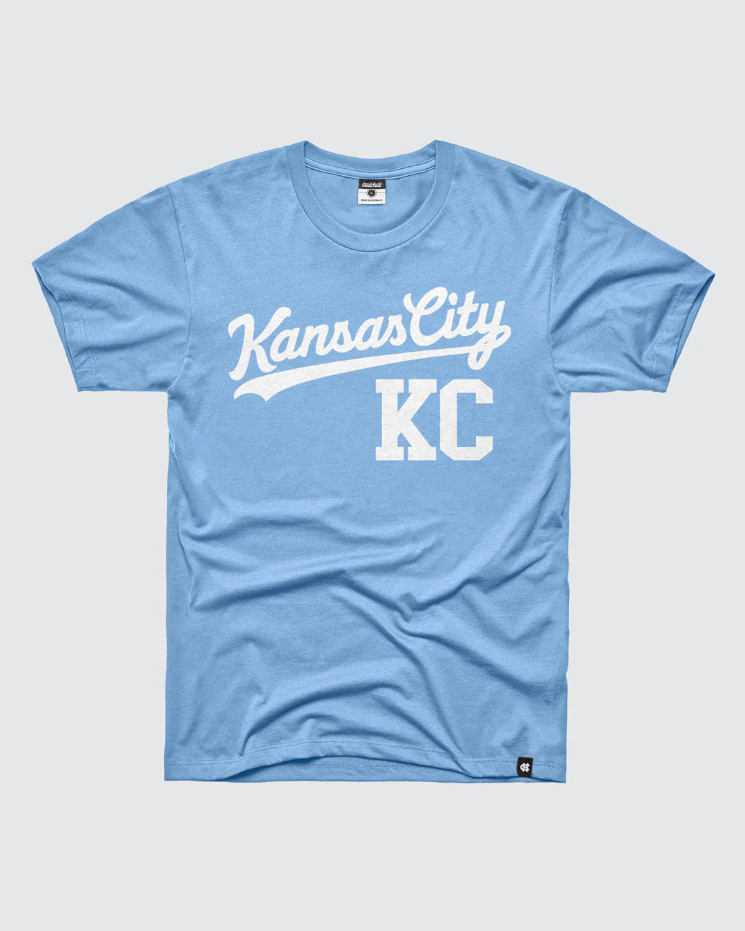 CHARLIE HUSTLE | KANSAS CITY SCRIPT TEE - LIGHT BLUE Charlie Hustle